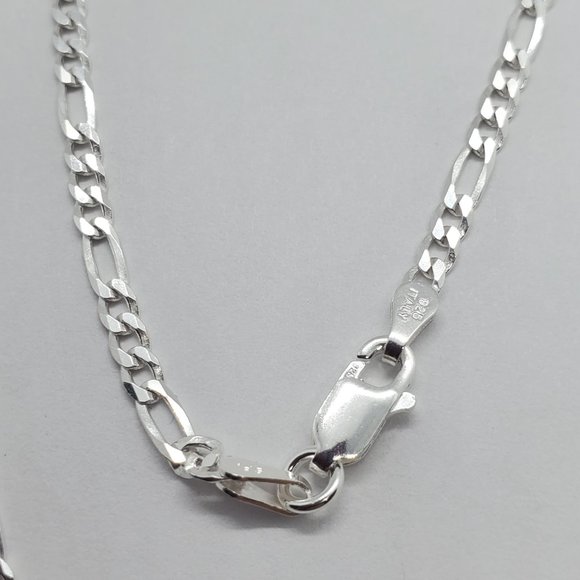 Sterling Silver Italian Figaro Bracelet 2.8 mm 7 Inches | eBay Sterling Silver 925 Figaro Bracelet 2.8 mm 7 inches